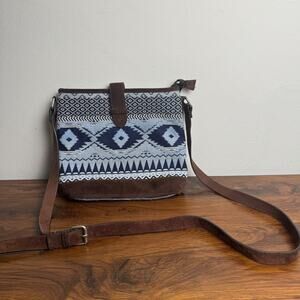 Ariat Womens Madison Blue Brown Crossbody Purse